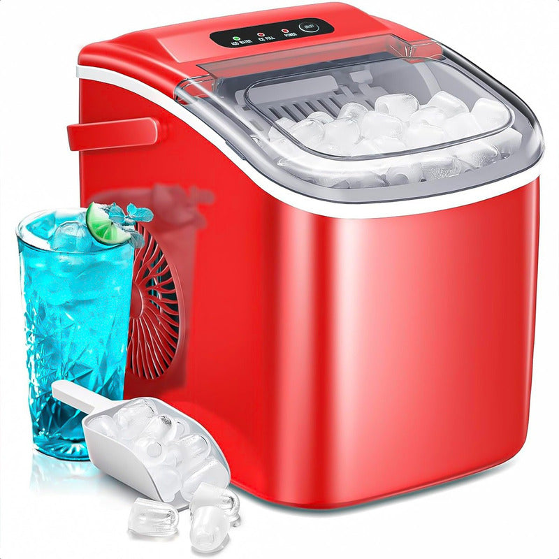 Maquina De Hielo Máquina Portátil Para Hacer Hielo Hieleras - rojo