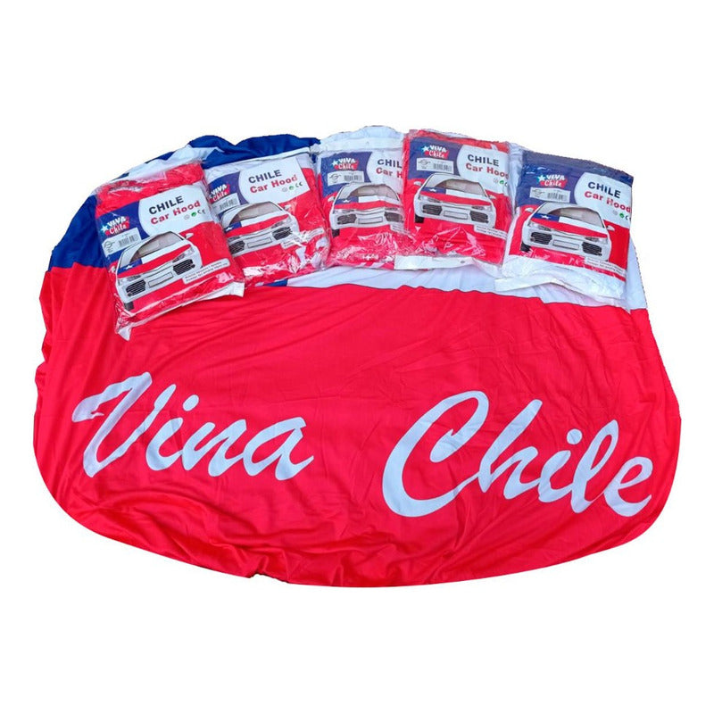 Cubre Capot Bandera Chile Funda Elástica Forro Auto Camionet