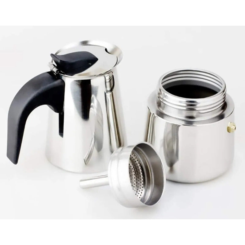 Cafetera Italiana Inoxidable Cafetera Espresso 2 Tazas Coffe Color Gris