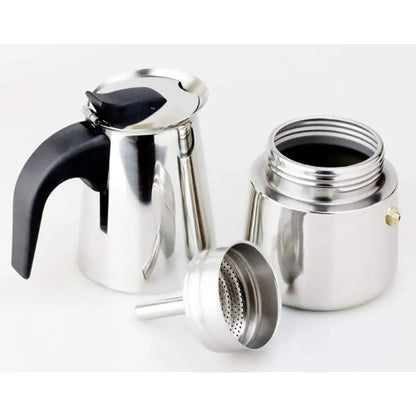 Cafetera Italiana Inoxidable Cafetera Espresso 2 Tazas Coffe Color Gris