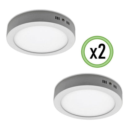 Pack X2 Foco Redondo Foco Led Sobrepuesto 24w Lamparas Techo
