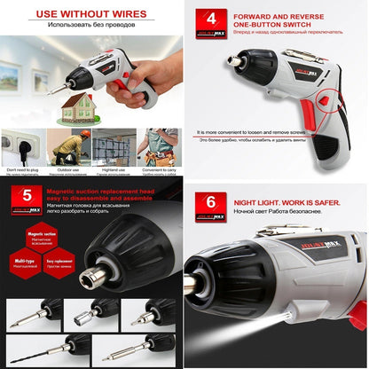 Atornillador Eléctrico Atornillador Inalambrico + Set 45 Pz