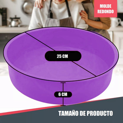 Molde Pan Redondo Silicona Moldes Para Repostería Queque