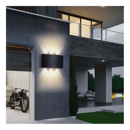 Lampara Led Focos Exteriores Pared 8w Luz Cálida 3500k Color Negro