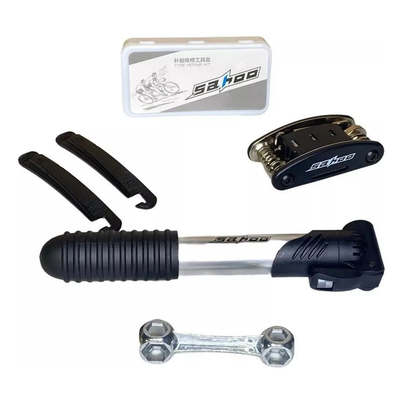 Kit Herramientas Para Bicicleta Con Bombin Parches En Bolso Kit Herramientas Para Bicicletas Con Bombin Y Parches Arcashopping Kit Completo Para Bicicletas Bombin Set Parches Herramientas