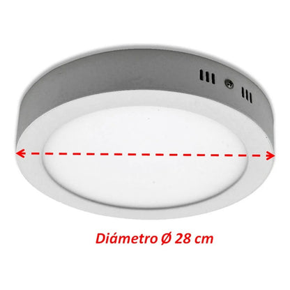 Pack X2 Foco Redondo Foco Led Sobrepuesto 24w Lamparas Techo