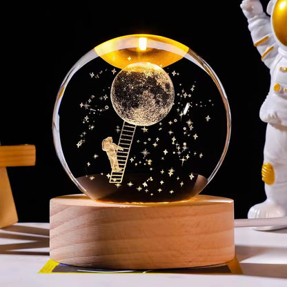 Lámpara De Cristal 3d Lámpara Led De Noche Bola De Cristal
