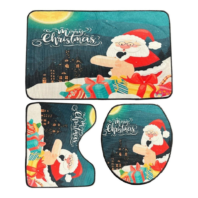 Set Fundas De Navidad Baño Cosas Navideñas Fundas Navidad