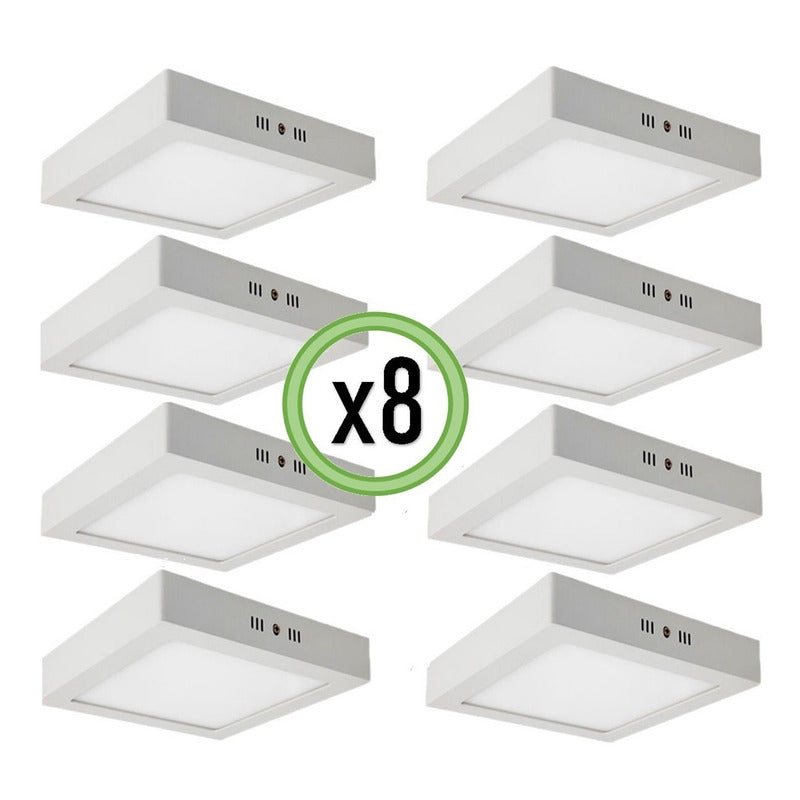 Pack X8 Foco Led Foco Led Sobrepuesto 18w Lamparas Techo