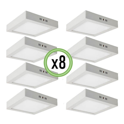 Pack X8 Foco Led Foco Led Sobrepuesto 18w Lamparas Techo