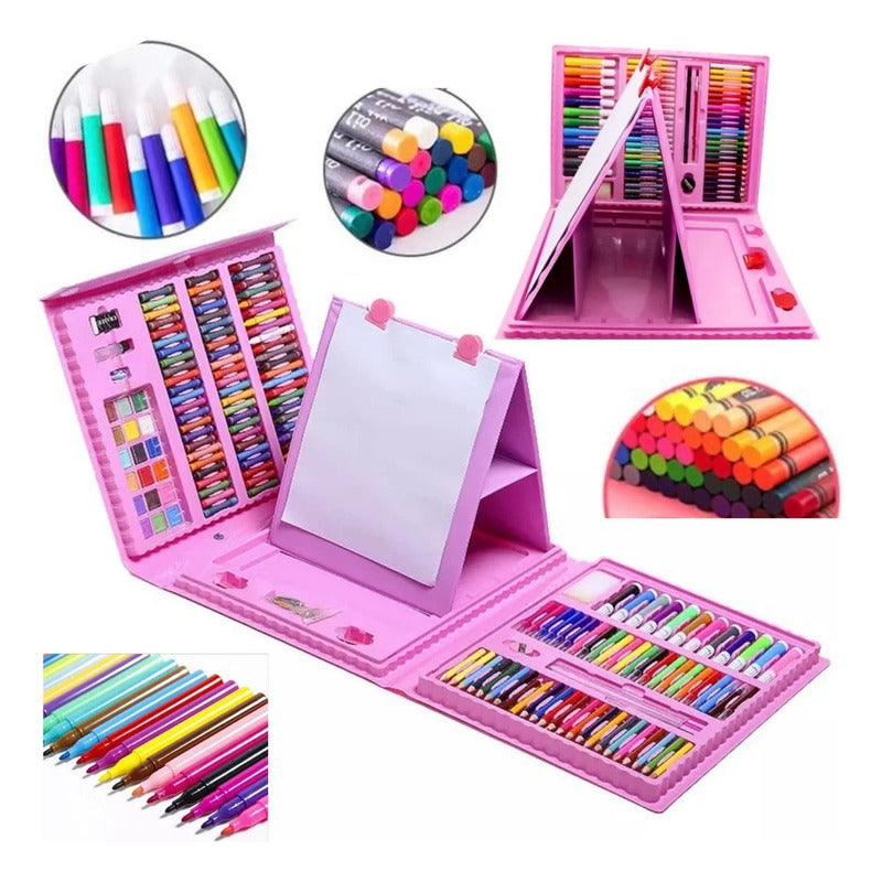 Set De Arte Maleta De Lápices 208pcs Para Colorear Crayones