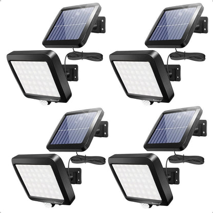 Pack 4 Focos Solares Potentes 250 Watts Carcasa Negro Luz Blanco Frío