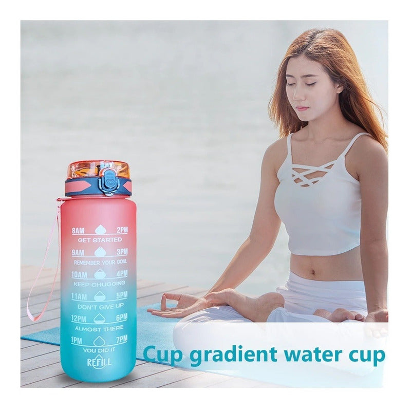 Botella De Agua Deportiva 1 Litro Portátil Para Viajes