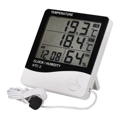 Termómetro Digital Reloj Higrometro Humedad Ambiental Htc-2