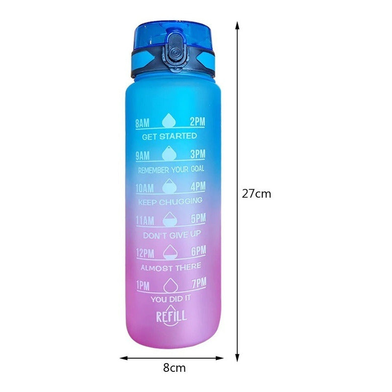 Botella De Agua Deportiva 1 Litro Portátil Para Viajes
