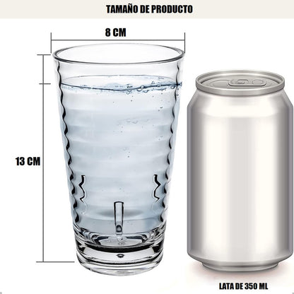 Set 6 Vasos De Vidrio Vasos Vidrio Jugo Juego De Vasos 350ml