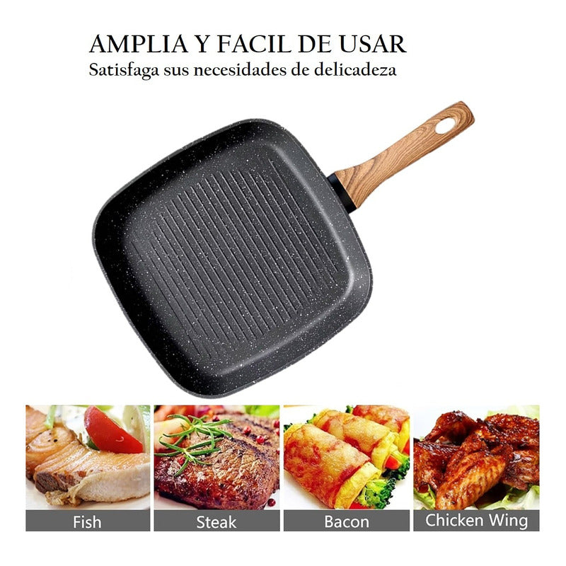 Sartén Grill Antiadherente Granite Keep Sartén Cuadrado 28cm