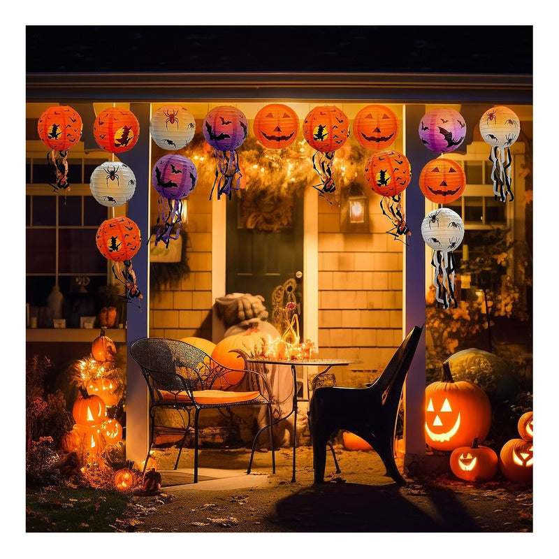 Farol De Papel Decorativo Halloween Faroles Adorno Fiestas