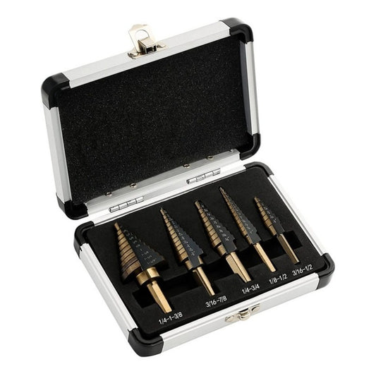 Set 5 Brocas Escalonadas Acero Hss Brocas Cobalto 50 Tamaños