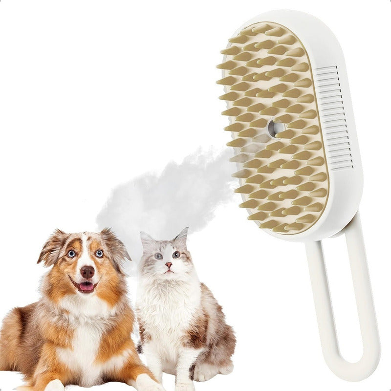 Cepillo Vapor Gato Quita Pelos Mascotas Peine Masajeador
