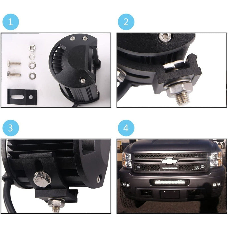Pack X4 Neblinero Focos Led Para Auto Exterior Neblinero 18w