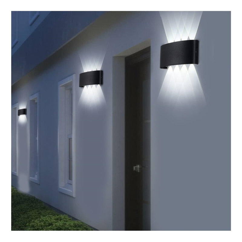 Aplique Muro Exterior Farol Pared 8w Luz Fria Impermeable