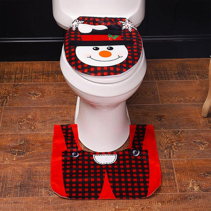 Set Fundas Para Baño De Navidad 2 Piezas Fundas Navideñas