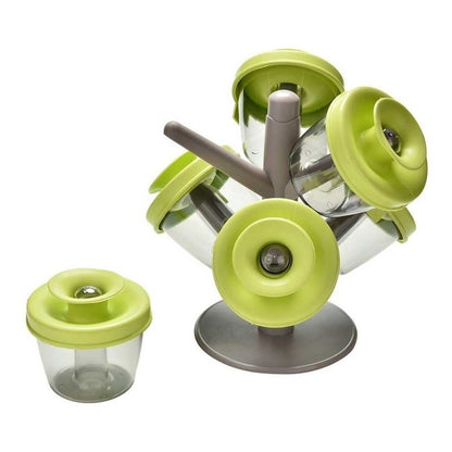 Especiero 6 Piezas Con Tapas Condimentero Organizador Rack
