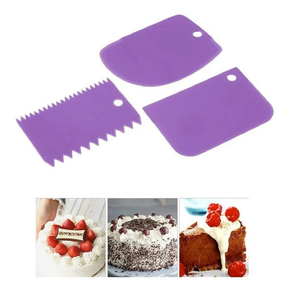 Set 3 Raspadores De Repostería Espátula Texturizadoras Torta