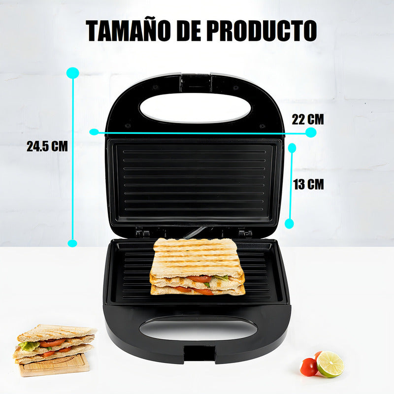 Sanduchera Electrica Tostadora Panini Sandwichera Electrica Color Negro
