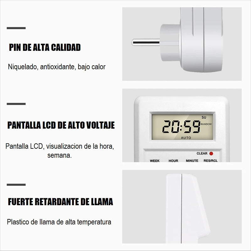 Pack X2 Enchufe Temporizador  Timer Digital Programable