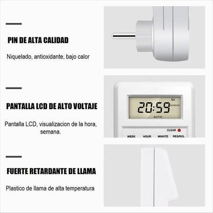 Pack X2 Enchufe Temporizador  Timer Digital Programable