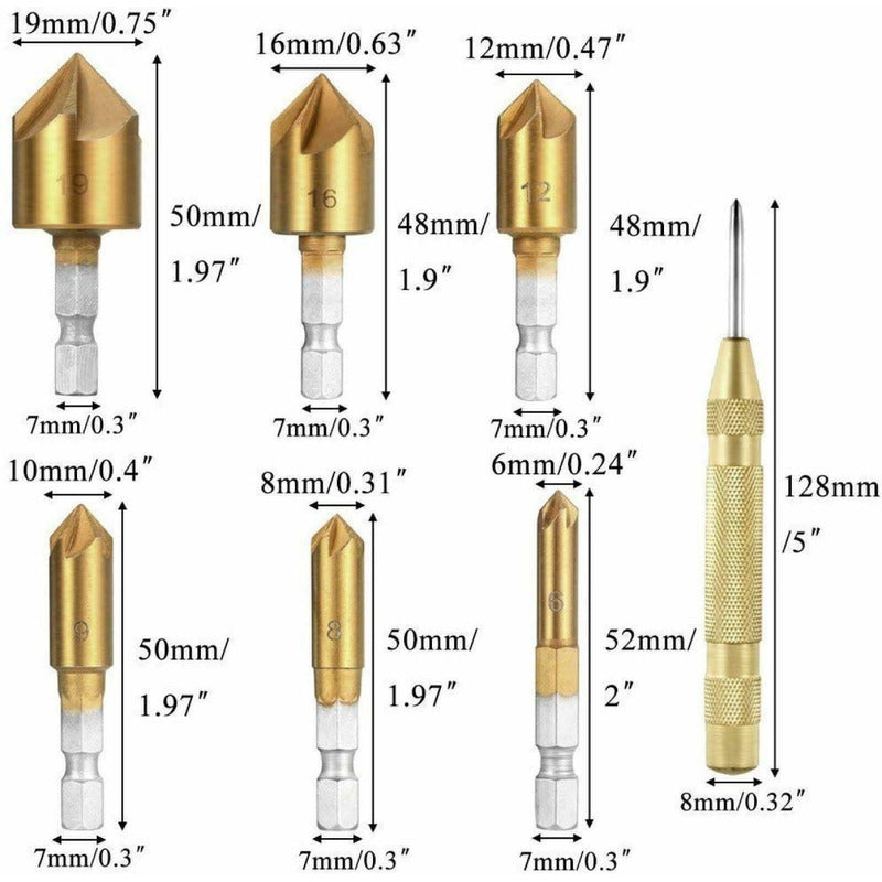 Set 23 Piezas Brocas De Taladro Para Carpintería Herramienta