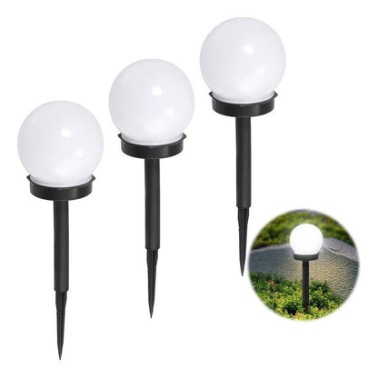 Pack X3 Faroles Solares Lampara Jardin Solar Jardin Exterior Estructura Blanco