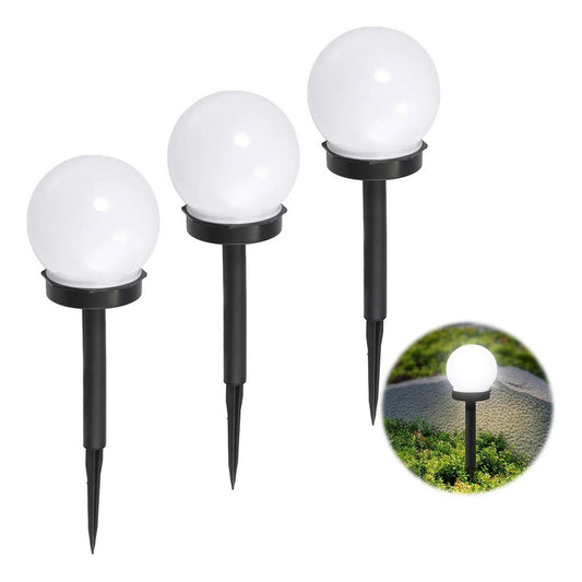 Pack X3 Faroles Solares Lampara Jardin Solar Jardin Exterior Estructura Blanco