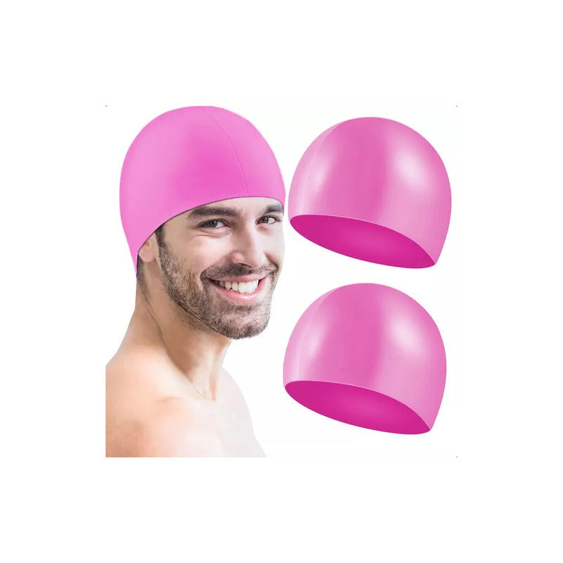 Pack De 2 Gorros De Natación Arcashopping De Silicona Rosa Para Adulto