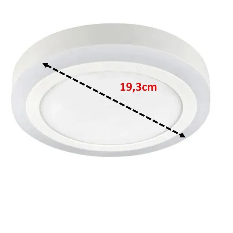 Pack X2 Plafon Redondo Focos Led Interior 12+4w Blanco Azul