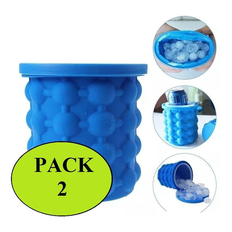 Pack X2 Hielera Cubeta Cubetera Hielo Facil Ice Silicon