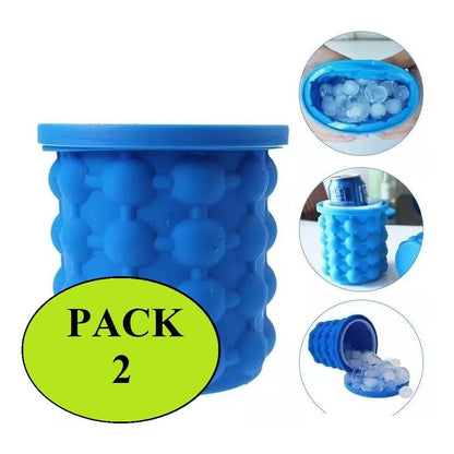 Pack X2 Hielera Cubeta Cubetera Hielo Facil Ice Silicon