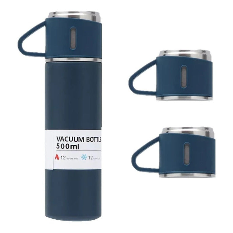 Set Termos Para Agua Caliente Termo Cafe + 3 Tazas 500 Ml