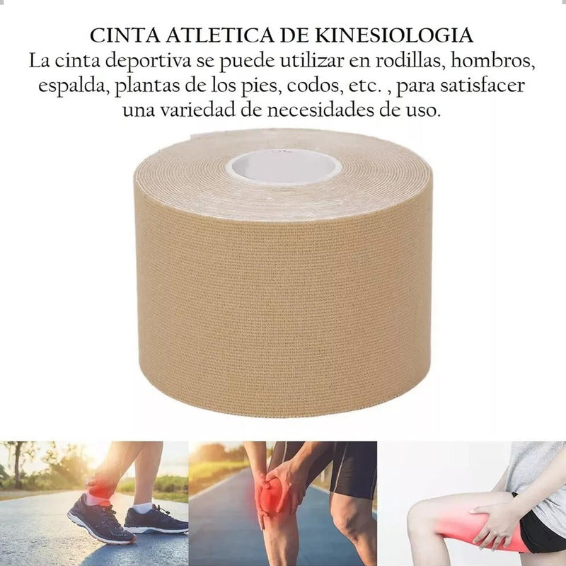 Set Electroestimulador Tens 8 Electrodos Cinta Kinesiologica