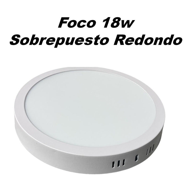 Pack X8 Foco Redondo Foco Led Sobrepuesto 18w Lamparas Techo