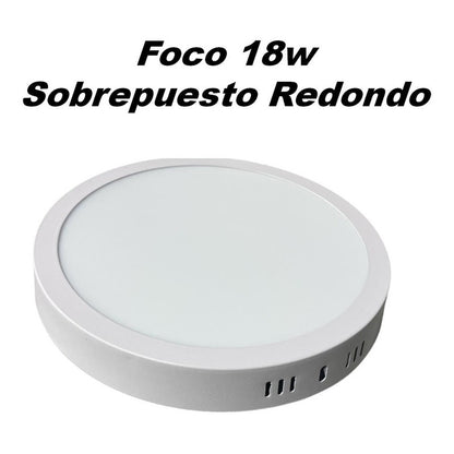 Pack X8 Foco Redondo Foco Led Sobrepuesto 18w Lamparas Techo
