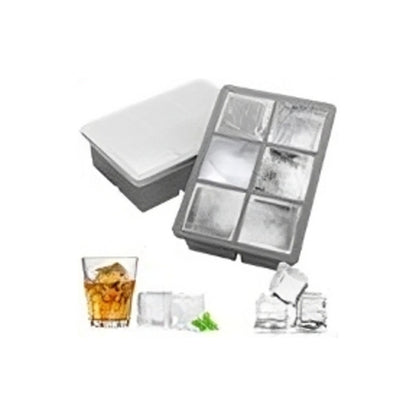Cubeta De Hielo Silicona 6 Hielos Grandes Gris Hielera Con Tapa Silicona Cubeta 6 Ranuras Hielo Antiadherente Gris Arcashopping Molde Hielo Cubetas De Hielo Con Tapa Bandeja Para Hielo