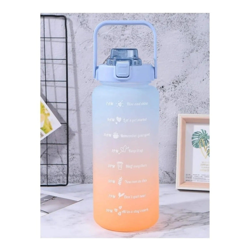 Botella De Agua Portátil Sport 2 Litros Botella Con Horarios