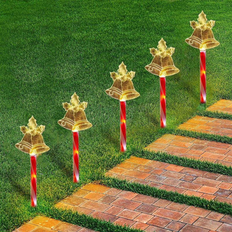 Pack X5 Luces Navideñas Solares Campana Calida Luces Navidad Exterior Solares Estaca Navieña Campana Calida Arcashopping Luces Navideñas Estacas Solares Luces Navidad Solar
