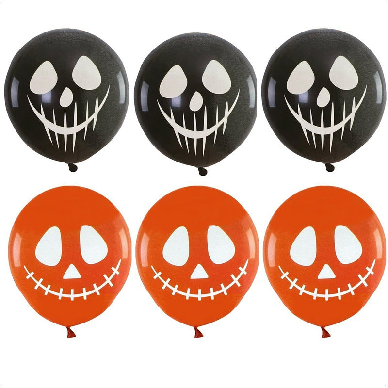 Globos Decorativos Halloween Set De Globos Para Fiesta Hallo Negro/naranja