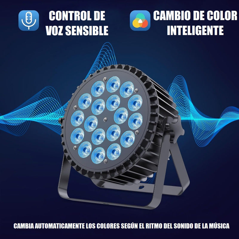 Luces De Fiesta Led Rgb Luz De Discoteca 18 Led Luz Led Foco
