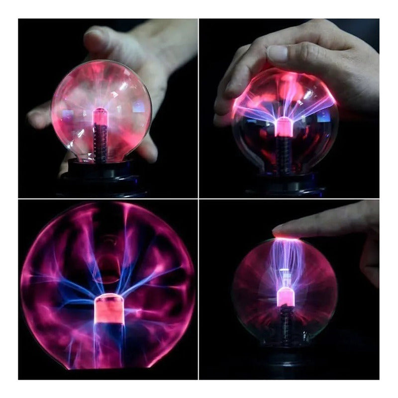 Pack X2 Mini Lampara Plasma Energía Táctil Bola Rayos Usb