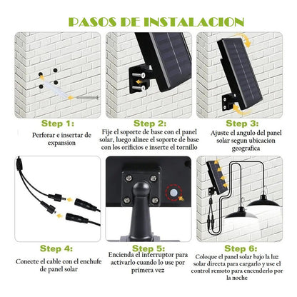 Lampara Led Solar Colgante Con Control 90w Cobertizo De Luz